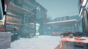 Cyberpunk Ghetto Street UE4 Scene