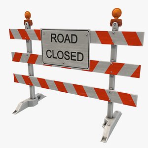 road closed sign 3D model