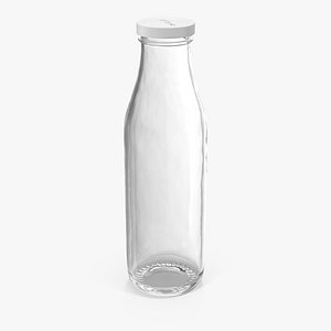 milk half gallon glass bottle 3d model