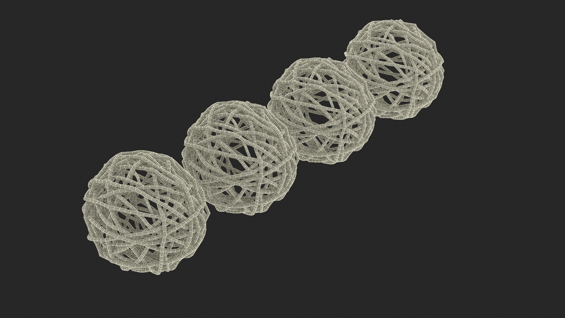 Decorative Multicolor Wicker Rattan Balls Set 3D model - TurboSquid 2086632