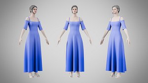 Dress 10 Very Light Blue 3D model
