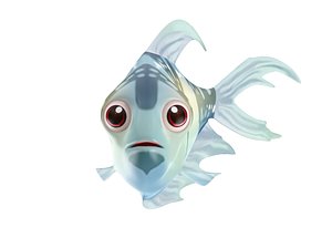 Black Skirt tetra animated fish low poly toon