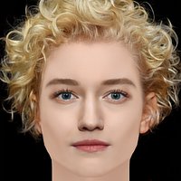Julia Garner Head - No Hair - Low poly head for game
