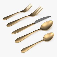 Golden Flatware Set
