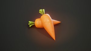 3D Cartoon Carrot 3D Model model