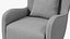Sillón decorativo con brazo curvo Gris
