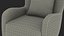 Sillón decorativo con brazo curvo Gris