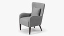 Curved Arm Accent Chair Gray
