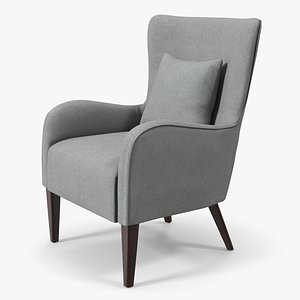 Curved Arm Accent Chair Gray