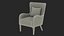 Sillón decorativo con brazo curvo Gris
