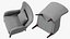 Sillón decorativo con brazo curvo Gris