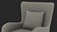 Sillón decorativo con brazo curvo Gris