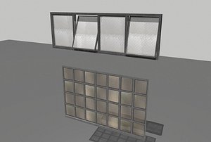 pack 4 windows factories 3D model