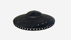 Alien Spaceship UFO B10 Black - Sci Fi Spacecraft Design 3D model