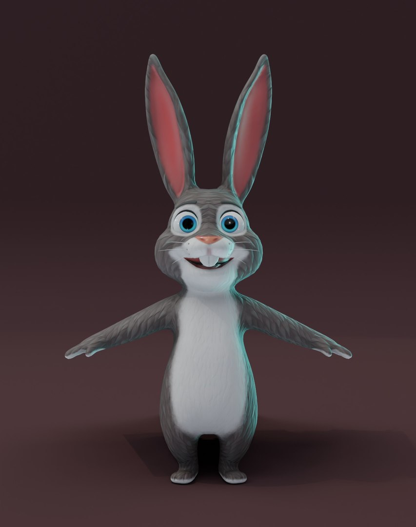 3D Cartoon Rabbit Rigged 3D Model - TurboSquid 1735677