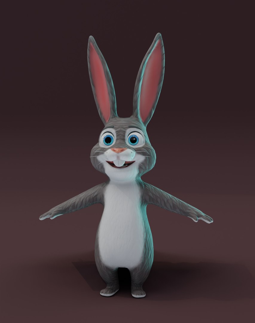 3D Cartoon Rabbit Rigged 3D Model - TurboSquid 1735677