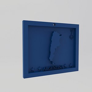 Argentina Map Print 3D model