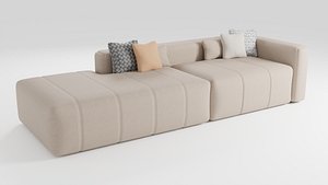 3D Sofa in Italian minimalist style model
