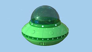 3D model Cartoon UFO A4 - SciFi Flying Saucer - Green