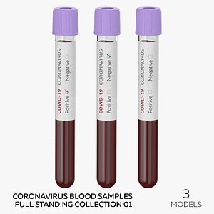 3D model Coronavirus Blood Samples Full Standing Collection 01 - 3 models