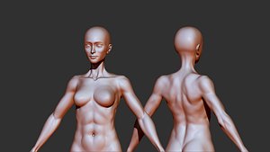 3D female body 3d print model