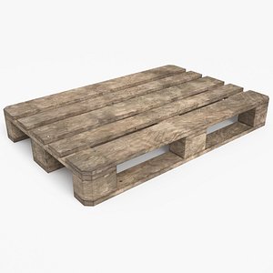 3D Wood Pallet Old Plywood - PBR model