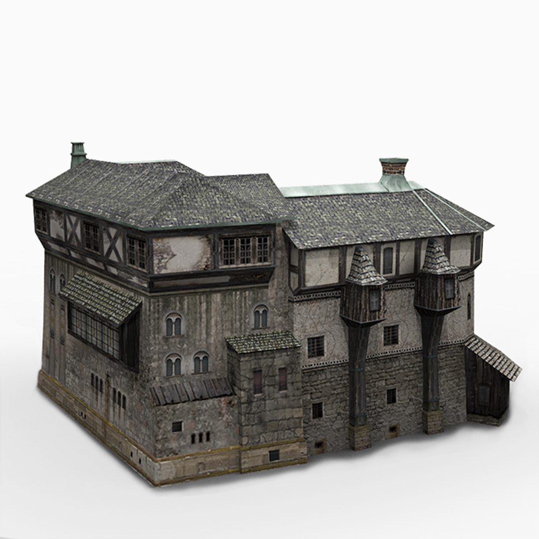 Old 3d model. Средневековые здания. Средневековый дом модель. Средневековый дом крепость. 3д модели средневековых домов.