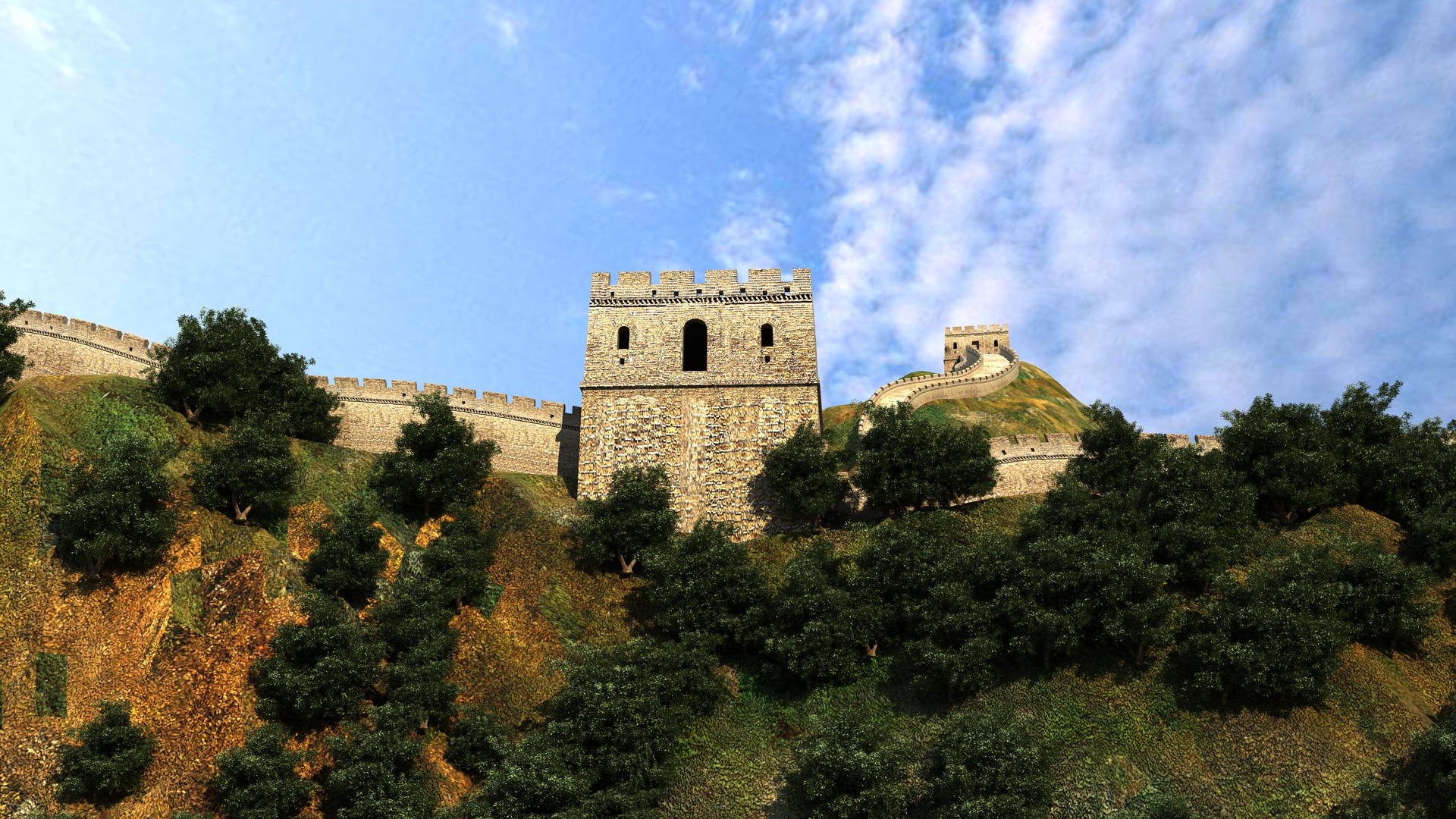 3D great wall china model TurboSquid 1688625