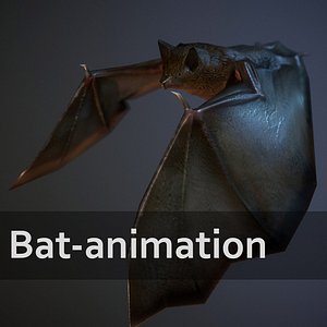 Bat animation pbr Low-poly 3D