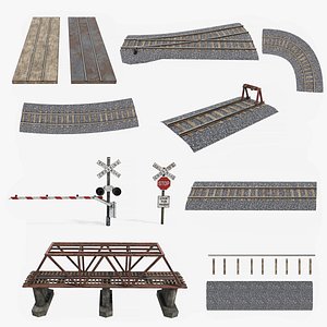 games railroad crossing 3D model