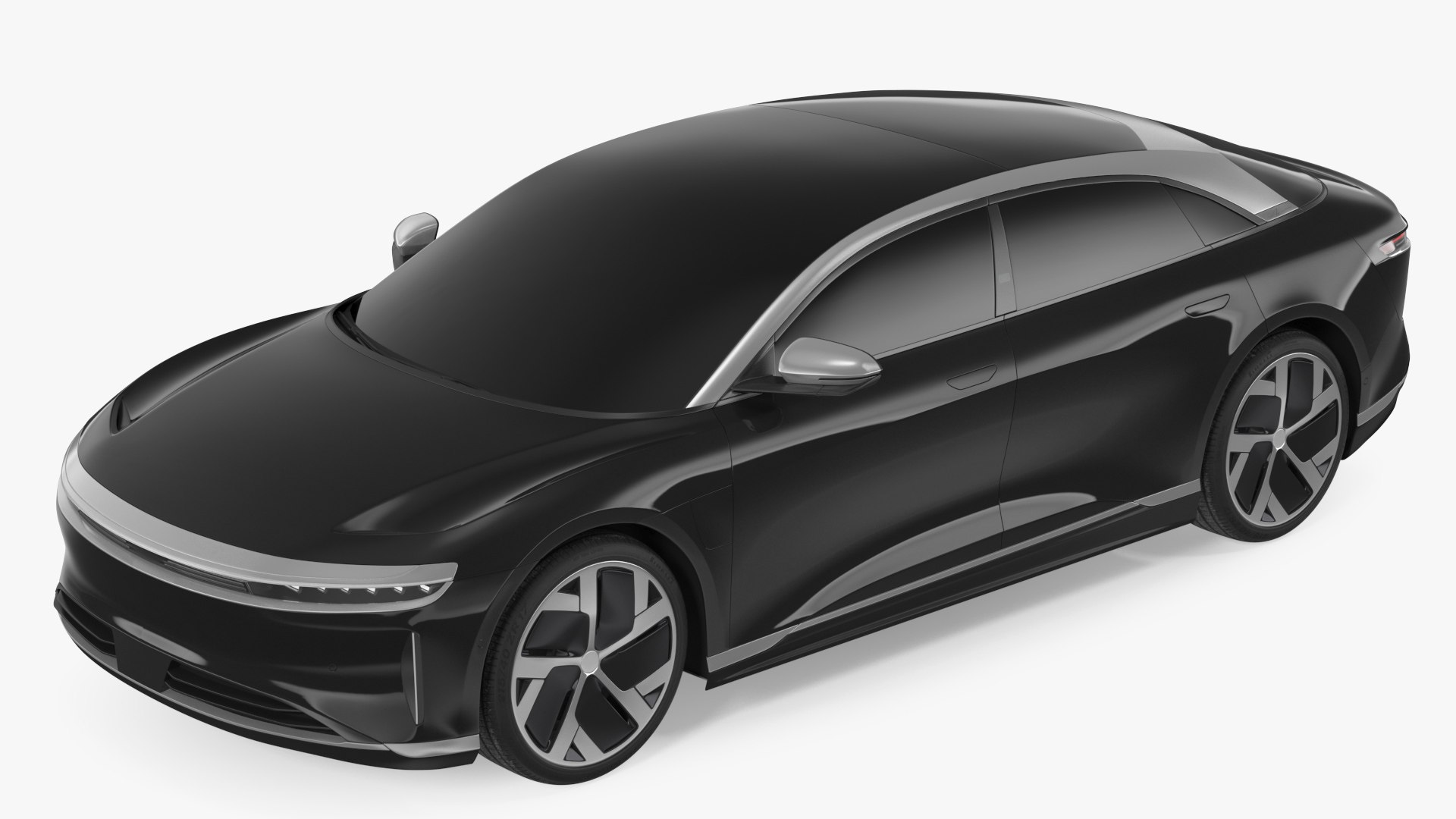 Electric Luxury Sedan Exterior Only 3D model preview
