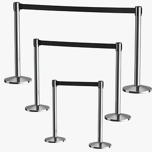 airport stanchions metal model