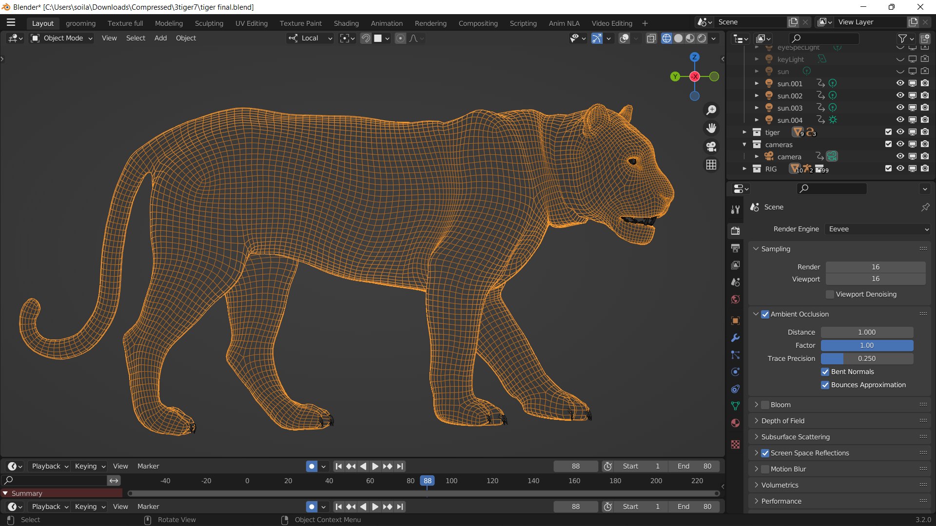 Realistic Tiger Rigged And Animated Model Blender 3D TurboSquid 1930594