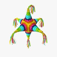 Traditional multi colored Mexican party pinata star2