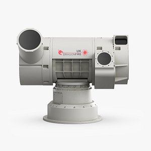 DragonFire Laser Defense Turret Grey Rigged for Maya 3D model