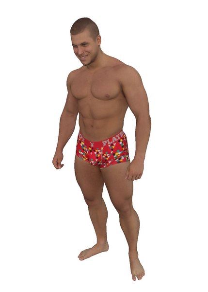 scanned people man swimsuit 3D