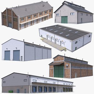 3D Industrial Buildings Collection PBR