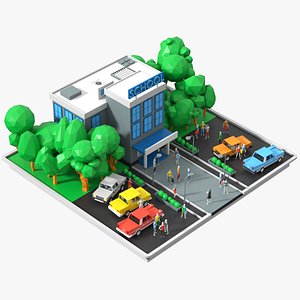 3D school building model