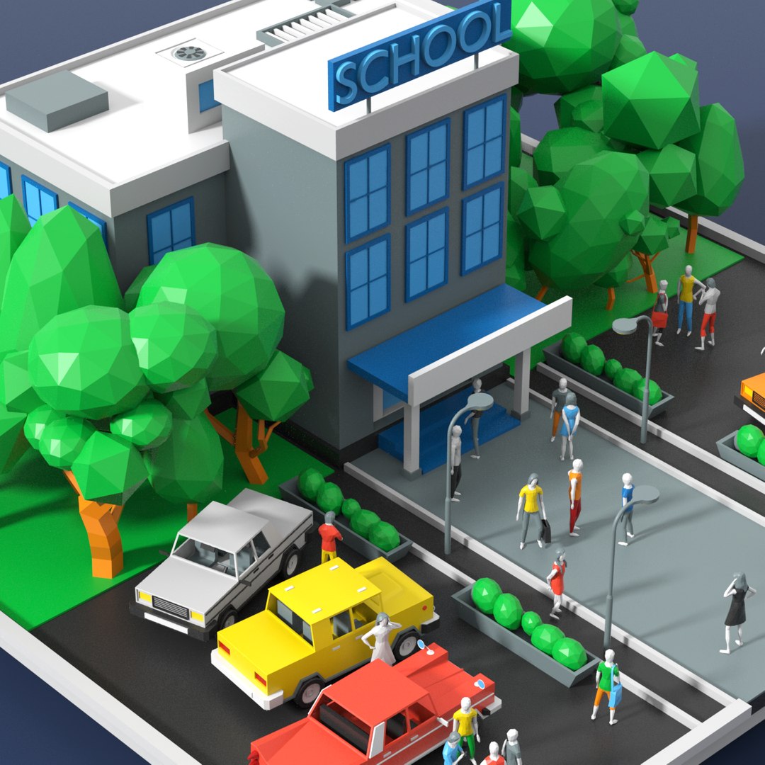 3D School Building Model - TurboSquid 1309585