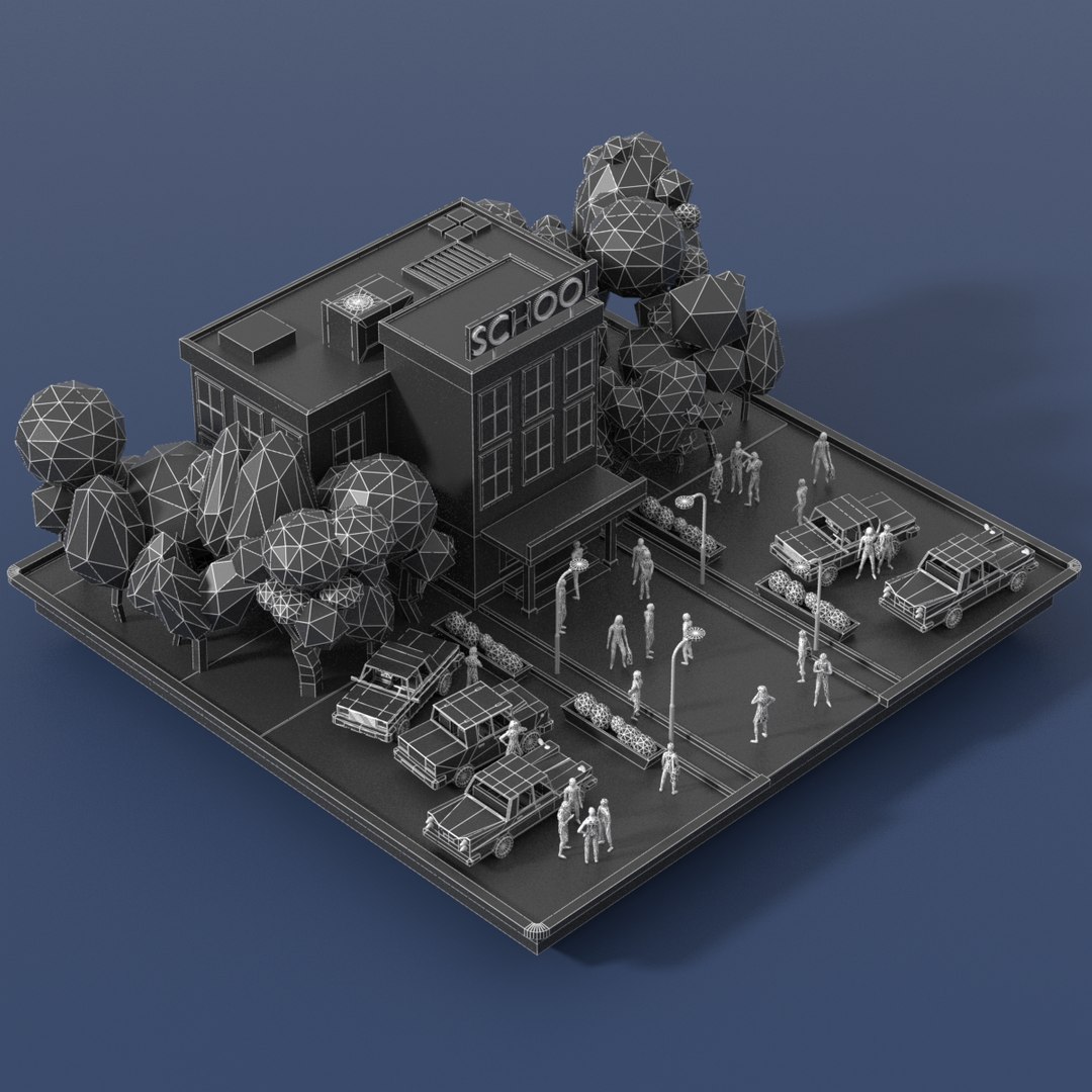 3D School Building Model - TurboSquid 1309585