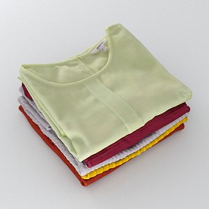 Stack Of Folded Womens Clothes 170 3D model