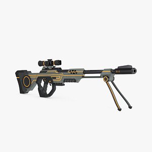 Futuristic Aglow Sniper Rifle 3D