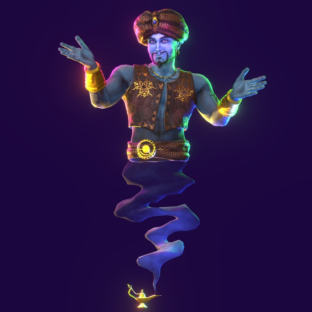 3D Genie Animated model https://p.turbosquid.com/ts-thumb/ju/3ifRel/ac/genie_si_darkbackground/jpg/1681211977/1920x1080/fit_q87/6d6d4359d1af56557a3ab81203d11cda49389ba5/genie_si_darkbackground.jpg