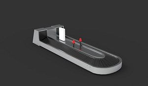 airport baggage carousel 02 3D model