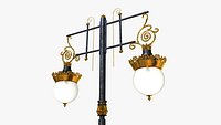 Cast iron antique street light lamp crown with 2 luminaries