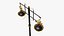 Cast iron antique street light lamp crown with 2 luminaries