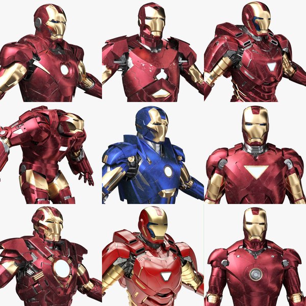 3D Iron Man Pack 05 9 in 1
