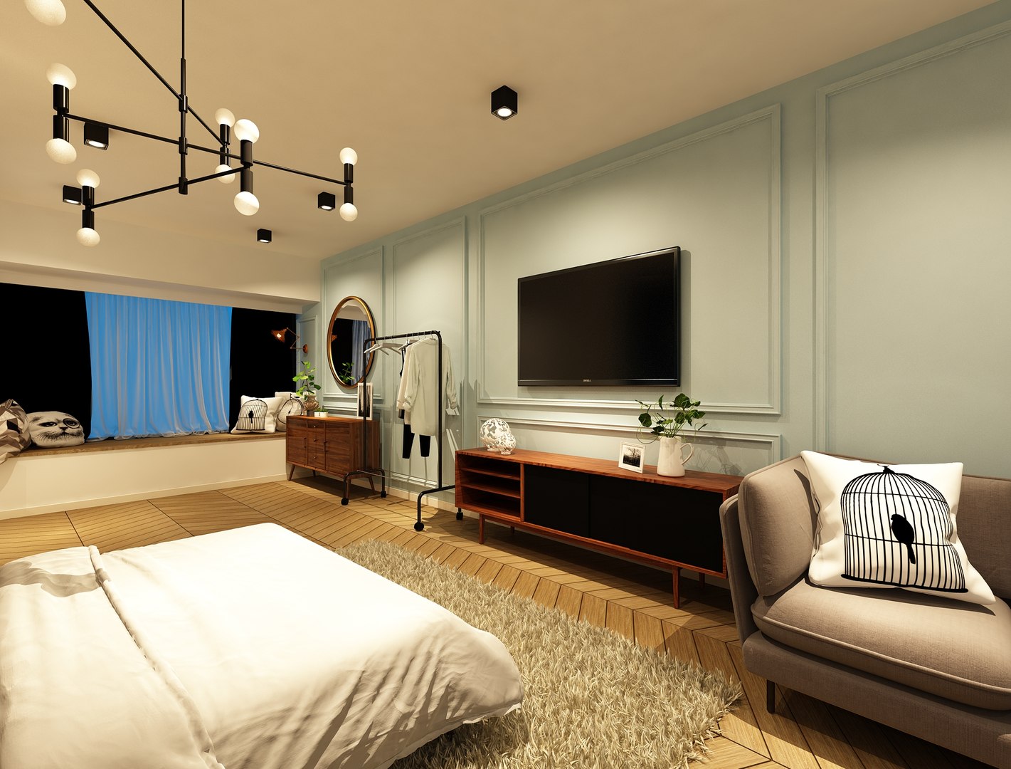 Studio Apartment Interior Design 3D Model - TurboSquid 1757591