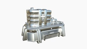 SciFi Hospital A08 Metallic - Sci Fi Exterior Design model