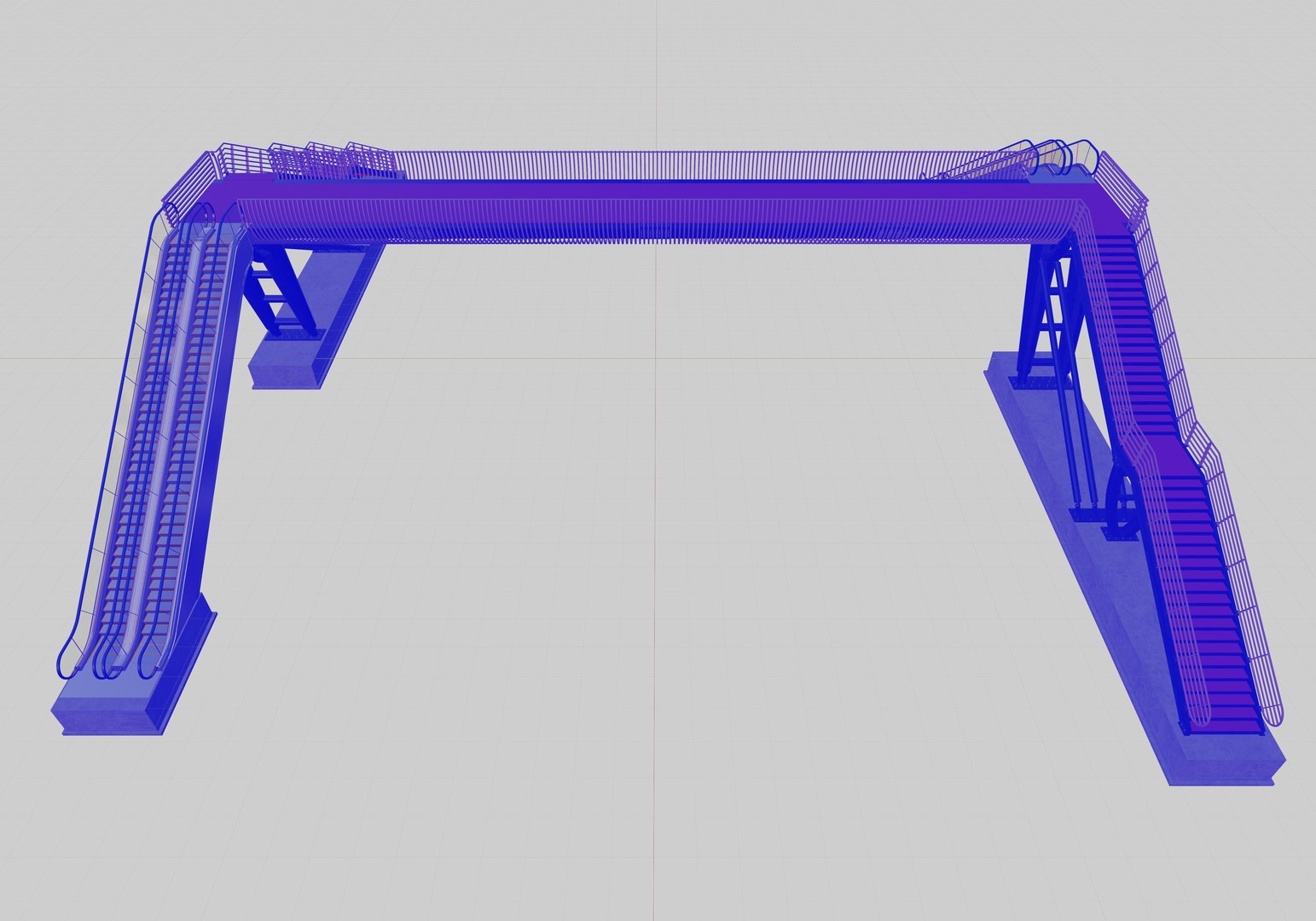 3D model Steel Pedestrian Bridge-Escalator-Oblique Cone Column Type-26 https://p.turbosquid.com/ts-thumb/ju/HTYnX6/3A/8/jpg/1650713374/1920x1080/fit_q87/4287285c948b887eed9c6f75bc10a64b8a7cd2dc/8.jpg